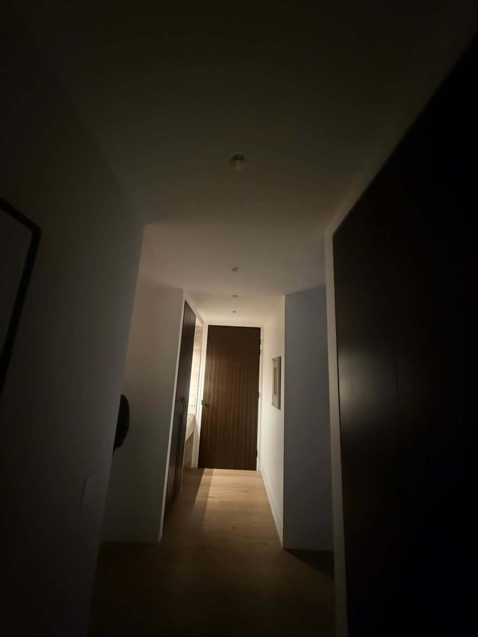 Dark hallway before Illume installation
