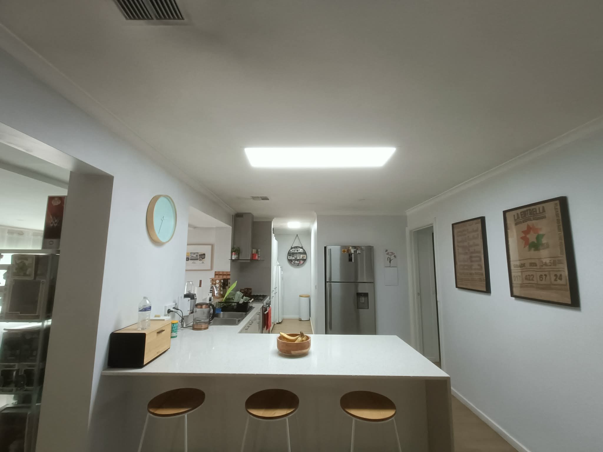 Kitchen with Illume solar skylight panel installed